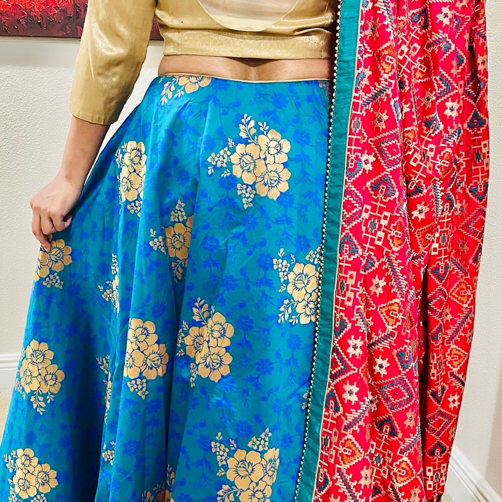 Lehenga chaniya choli with skirt top and dupatta bust size 34 to 38